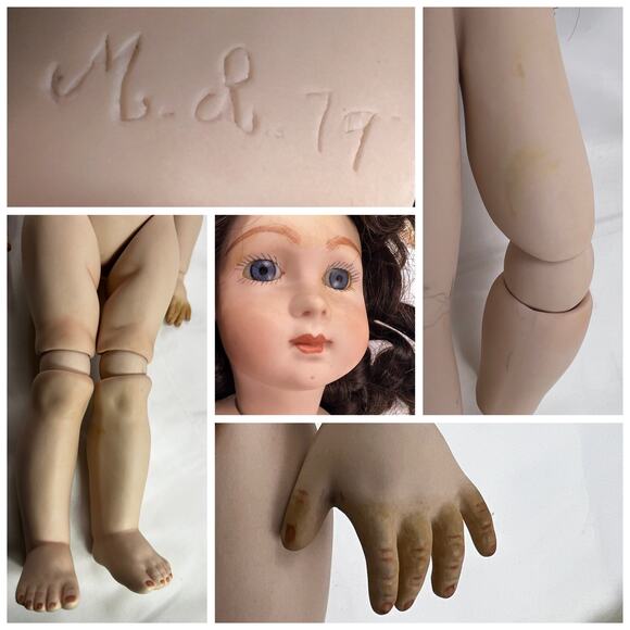 RARE Montastiers & Perier Marked Doll Full Body Porcelain Bisque Ball Jointed - Picture 3 of 16